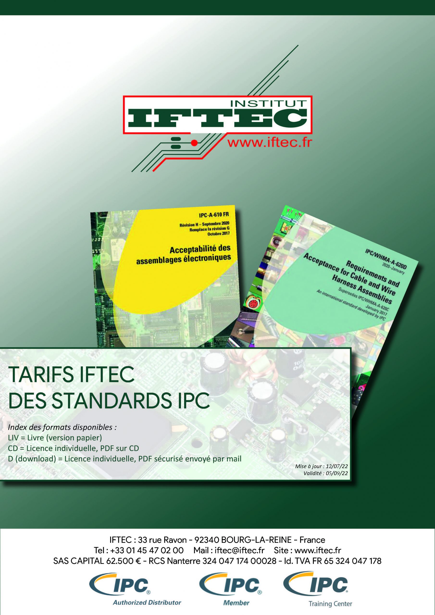 Couverture Tarifs IFTEC