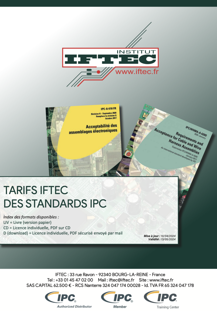  Tarif IFTEC des normes IPC